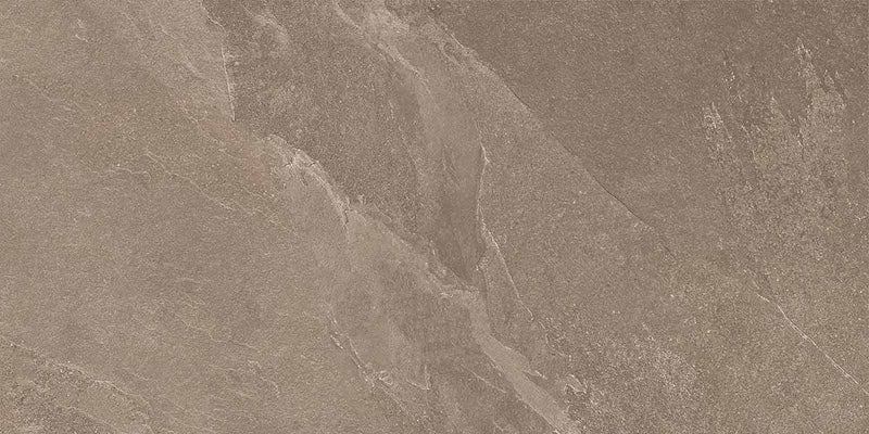 dettaglio piastrella per pavimento e rivestimento effetto pietra ardesia. collezione Ubik, formato 30x60, colore Walnut