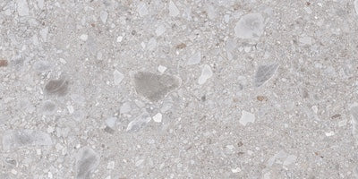 Dettaglio piastrella in gres porcellanato effetto pietra naturale europea. Omnia di ceramiche keope 40x80 colore Ceppo Grey