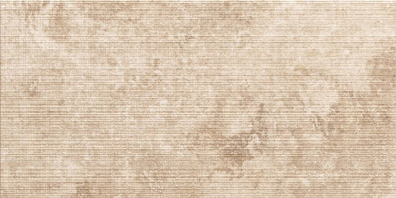 Dettaglio piastrella in gres porcellanato effetto pietra naturale rigata leggermente a rilievo. Omnia di ceramiche keope 60x120 colore Rapolano Beige Crossing 3D