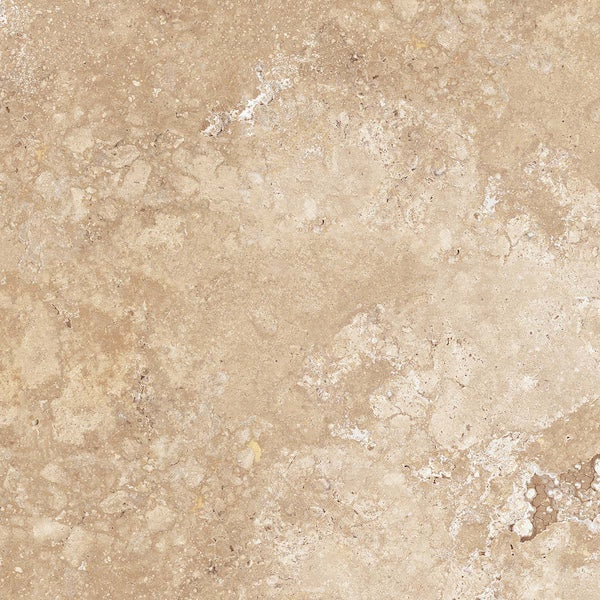 Dettaglio piastrella in gres porcellanato effetto pietra per esterni. Percorsi Frame di ceramiche keope 60x60 antiscivolo colore Travertino Beige