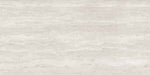Dettaglio piastrella in gres porcellanato effetto travertino rigato leggermente in rilievo. Trevi di ceramiche keope 60x120 colore Pearl