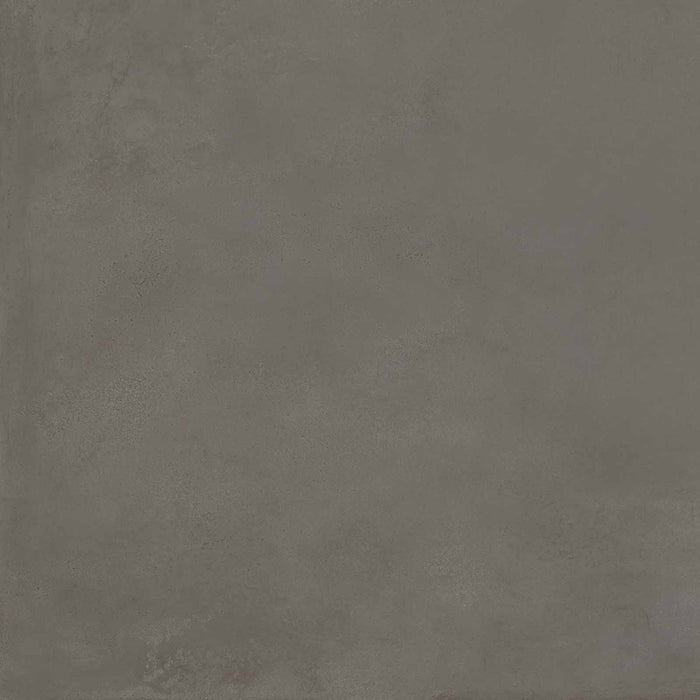 Dettaglio piastrella in gres porcellanato effetto metallo. Plate di ceramiche keope 80x80 colore Anthracite