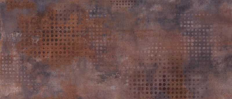 Dettaglio piastrella in gres porcellanato effetto metallo. Plate di ceramiche keope 60x120 colore Precious Dark