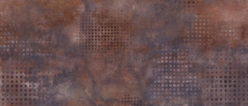 Dettaglio piastrella in gres porcellanato effetto metallo. Plate di ceramiche keope 60x120 colore Precious Dark