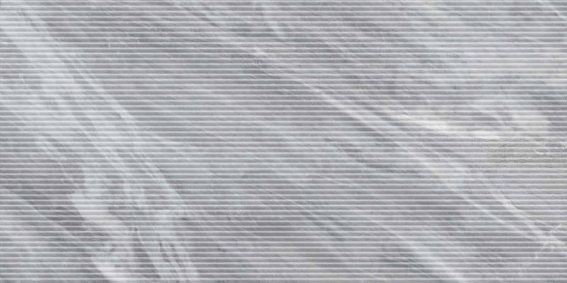 Dettaglio piastrella in gres porcellanato effetto marmo grigio rigato leggermente in rilievo. Versilia di ceramiche keope 60x120 colore Nuvolato Grey