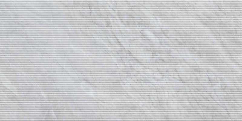 Dettaglio piastrella in gres porcellanato effetto marmo grigio rigato leggermente in rilievo. Versilia di ceramiche keope 60x120 colore Bardiglio Silver