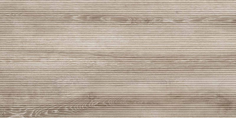 Dettaglio piastrella in gres porcellanato effetto legno rovere rigato leggermente in rilievo. Unica di ceramiche keope 60x120 colore Grey
