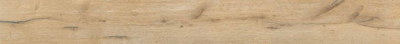 Dettaglio piastrella per pavimento e rivestimento in gres porcellanato effetto legno rovere della collezione Unica di Ceramiche Keope, formato 20x180, colore Almond.