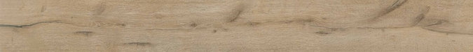 Dettaglio piastrella per pavimento e rivestimento in gres porcellanato effetto legno rovere della collezione Unica di Ceramiche Keope, formato 20x180, colore Beige