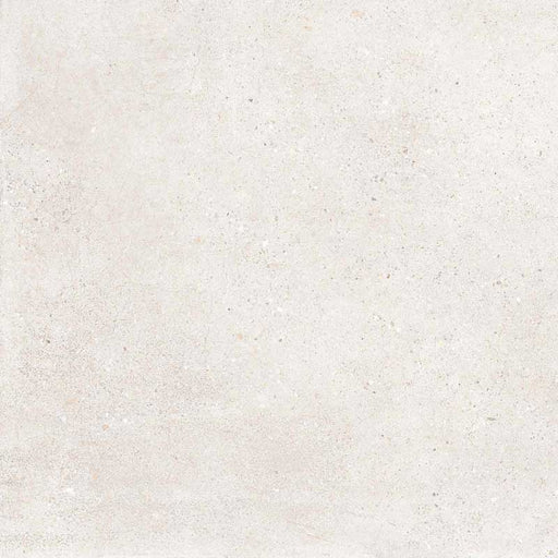 Dettaglio piastrella in gres porcellanato effetto cemento, Ceramiche Keope - Collezione District, formato 60x60 cm, finitura structured R11, colore White. Ideale per pavimenti e rivestimenti esterni di design.