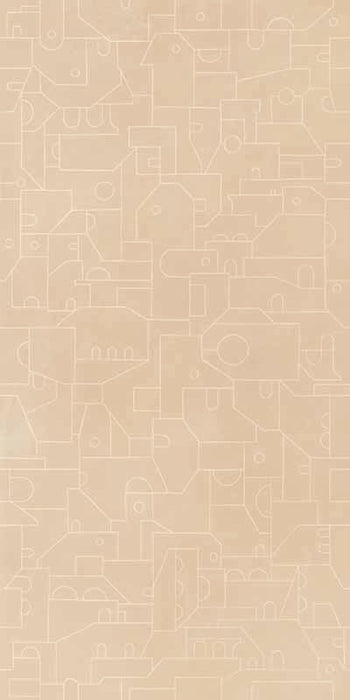 Piastrella per rivestimenti in gres effetto cotto decorato geometrico della collezione CottoMilano di ceramiche Keope, formato 60x120 cm, colore Beige
