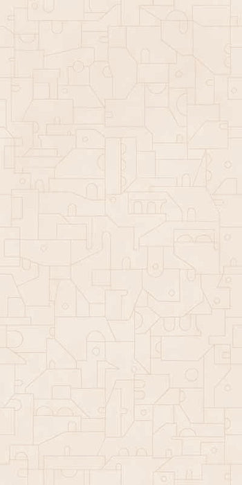 Piastrella per rivestimenti in gres effetto cotto decorato geometrico della collezione CottoMilano di ceramiche Keope, formato 60x120 cm, colore Talco