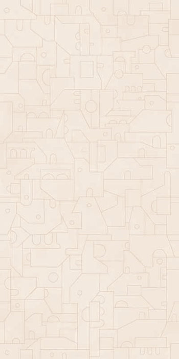 Piastrella per rivestimenti in gres effetto cotto decorato geometrico della collezione CottoMilano di ceramiche Keope, formato 60x120 cm, colore Talco