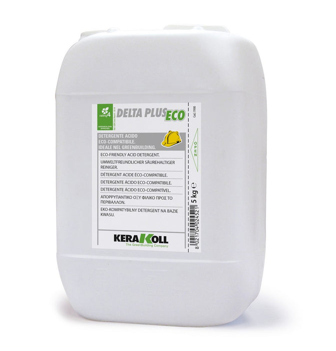 delta plus eco di kerakoll è un detergente acido all' acqua indicato per la pulizia post posa