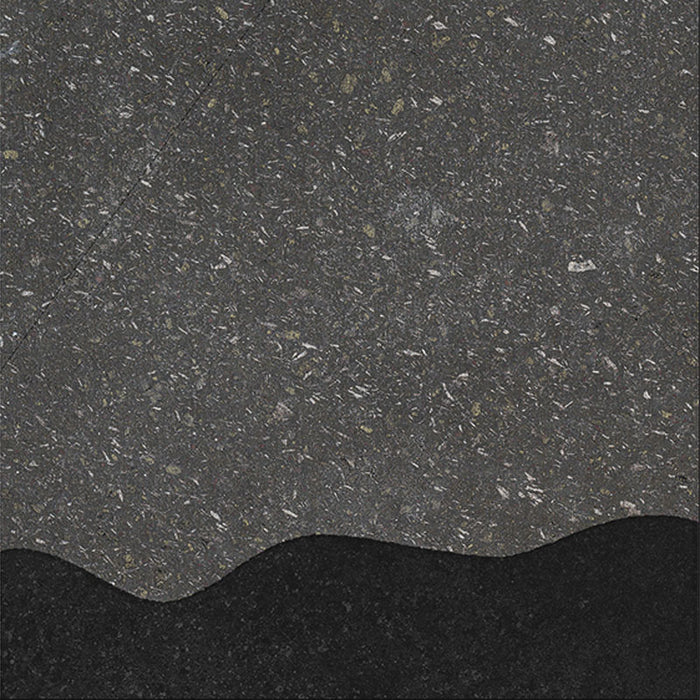 dettaglio piastrella per rivestimento in gres porcellanato effetto pietra lavica opaco decorato astratto in gres smaltato lucido, formato 20x20, collezione Lavica di Keope, colore Etna Anthracite
