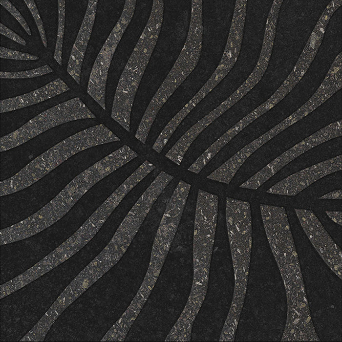 dettaglio piastrella per rivestimento in gres porcellanato effetto pietra lavica opaco decorato astratto in gres smaltato lucido, formato 20x20, collezione Lavica di Keope, colore Etna Anthracite