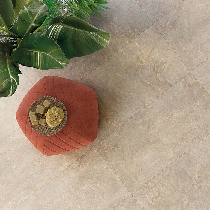 Pavimento in gres porcellanato effetto pietra. Percorsi Frame di ceramiche keope 60x120 colore Imperial Walnut