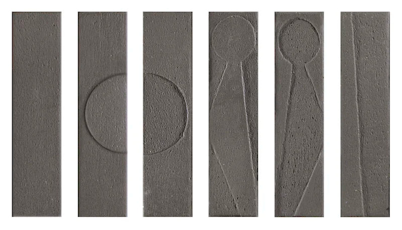 Dettaglio piastrella da rivestimento in gres porcellanato effetto etnico e effetto mattoncino 4,5x18,6 cm, della collezione Koinè, colore Lava, di Ceramica Settecento