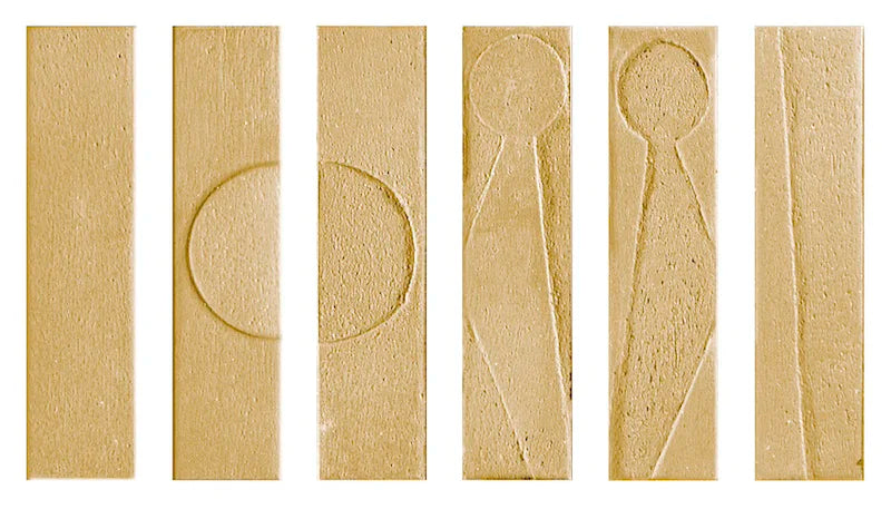 Dettaglio piastrella da rivestimento in gres porcellanato effetto etnico e effetto mattoncino 4,5x18,6 cm, della collezione Koinè, colore Ocra, di Ceramica Settecento