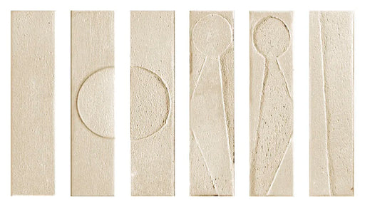 Dettaglio piastrella da rivestimento in gres porcellanato effetto etnico e effetto mattoncino 4,5x18,6 cm, della collezione Koinè, colore Sabbia, di Ceramica Settecento