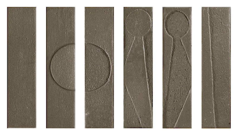 Dettaglio piastrella da rivestimento in gres porcellanato effetto etnico e effetto mattoncino 4,5x18,6 cm, della collezione Koinè, colore Terra, di Ceramica Settecento