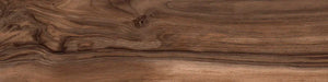 Piastrella per pavimento e rivestimento in gres porcellanato effetto legno rustico della collezione Living di Ceramica Rondine, formato 15x61 cm, colore Noce