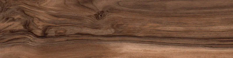 Piastrella per pavimento e rivestimento in gres porcellanato effetto legno rustico della collezione Living di Ceramica Rondine, formato 15x61 cm, colore Noce