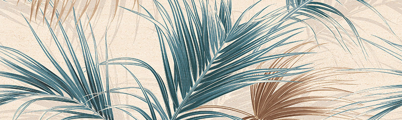 Rivestimento ceramico 33x100 cm della collezione Ludostone, colore Oasi Aster Blue di Ceramica Rondine.