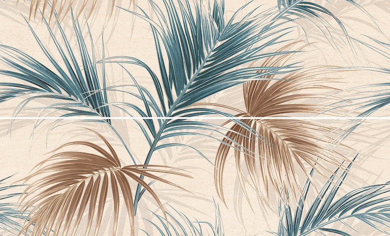 Rivestimento ceramico 33x100 cm della collezione Ludostone, colore Oasi Aster Blue di Ceramica Rondine.