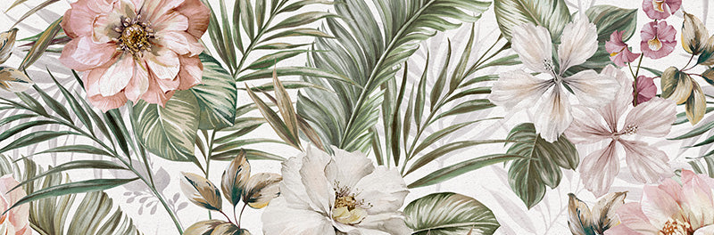 Rivestimento ceramico 33x100 cm della collezione Ludostone, colore Oasi Bloom di Ceramica Rondine.