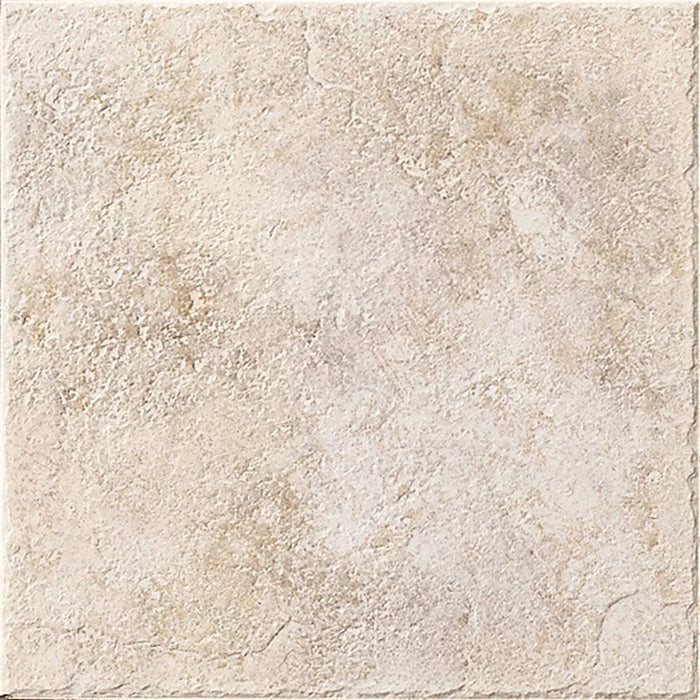 Dettaglio piastrella per pavimento in gres porcellanato effetto cotto della collezione Lathemar di Alfalux, formato 15x15 cm, colore Bianco