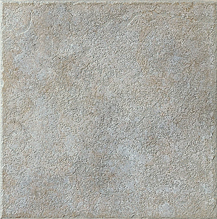 Dettaglio piastrella per pavimento in gres porcellanato effetto cotto della collezione Lathemar di Alfalux, formato 15x15 cm, colore Grigio