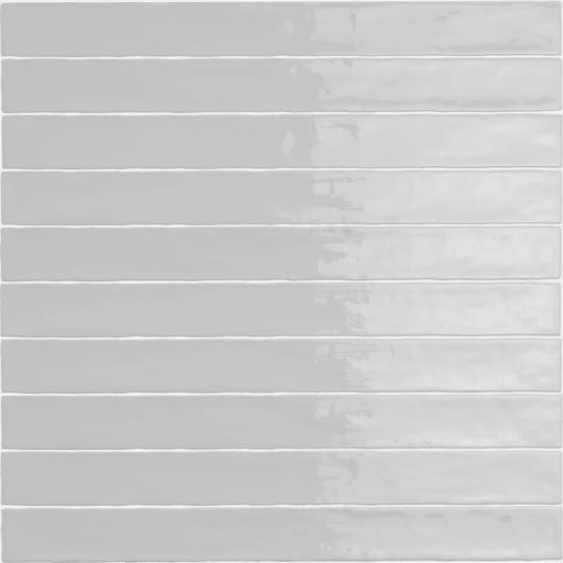 Piastrella ceramica pasta bianca Linea Cenere 5x50 Eccentrico, effetto mattoncino lucido.