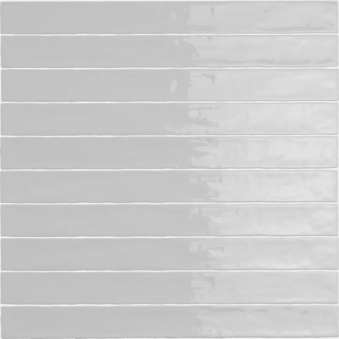 Piastrella ceramica pasta bianca Linea Cenere 5x50 Eccentrico, effetto mattoncino lucido.