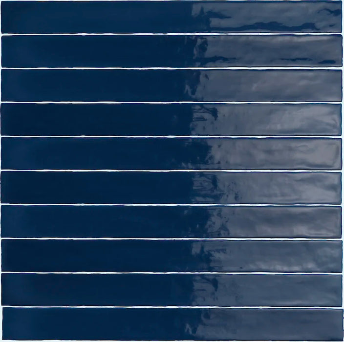 Piastrella ceramica pasta bianca Linea Prussia 5x50 Eccentrico, effetto mattoncino lucido.