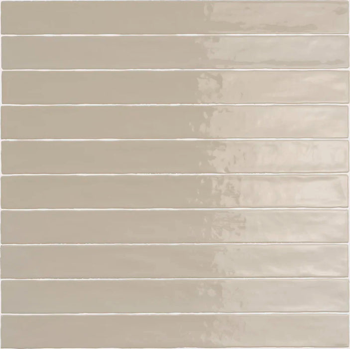 Piastrella ceramica pasta bianca Linea Sabbia 5x50 Eccentrico, effetto mattoncino lucido.