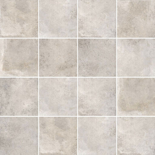 piastrelle in gres porcellanato effetto cemento anticato. Collezione Lucania di Idea Ceramica, Colore policoro Grigio Formato quadrato 60x60