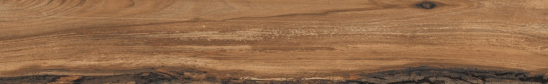 Dettaglio piastrella da pavimento in gres porcellanato effetto legno rustico, serie Sherwood di Ceramica Rondine, colore Mahogany 15x100 
