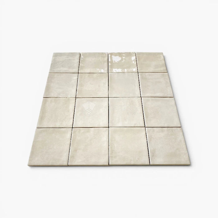 Foto piastrella per rivestimento in gres porcellanato effetto mattoncino lucido 10x10 cm della collezione Marrakech, colore Ivory di Ceramica Rondine