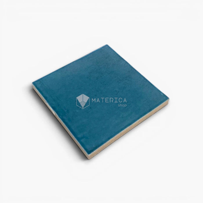 Foto piastrella per rivestimento in gres porcellanato effetto mattoncino lucido 10x10 cm della collezione Marrakech, colore Ocean di Ceramica Rondine