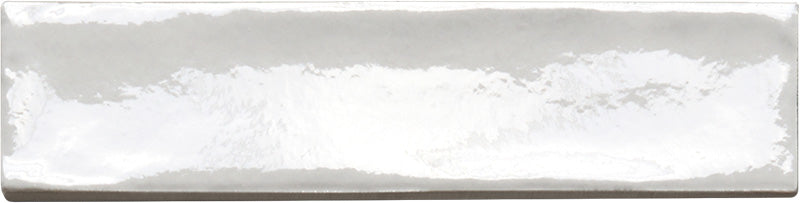 Dettaglio piastrella per rivestimento in gres porcellanato effetto mattoncino lucido 4.8x20 cm della collezione Marrakech, colore Total White di Ceramica Rondine