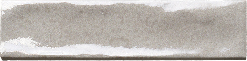 Dettaglio piastrella per rivestimento in gres porcellanato effetto mattoncino lucido 4.8x20 cm della collezione Marrakech, colore Light Grey di Ceramica Rondine