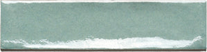Dettaglio piastrella per rivestimento in gres porcellanato effetto mattoncino lucido 4.8x20 cm della collezione Marrakech, colore Sea Water di Ceramica Rondine