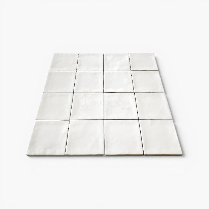 Foto piastrella per rivestimento in gres porcellanato effetto mattoncino Opaco 10x10 cm della collezione Marrakech, colore Total White di Ceramica Rondine