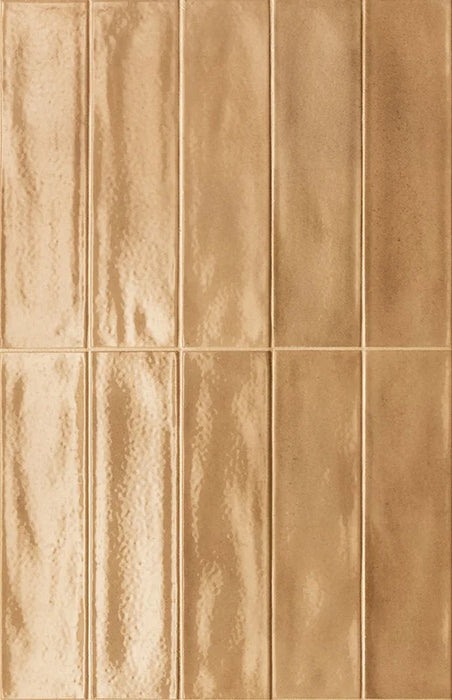 Dettaglio Piastrella da rivestimento in gres porcellanato serie Multiforme 1741 di Marca Corona, effetto mattoncino lucido, formato 7.5x30 cm, Colore Opale