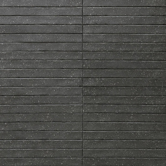 Posato a correre della Piastrella per pavimento e rivestimento interno in gres porcellanato effetto mattoncino e graniglia della collezione Mixture di Ceramica Rondine, formato 4.8x45 cm, colore Anthracite