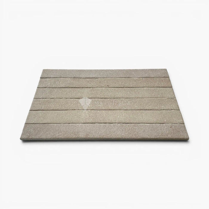 Foto piastrelle per pavimento e rivestimento interno in gres porcellanato effetto mattoncino e graniglia della collezione Mixture di Ceramica Rondine, formato 4.8x45 cm, colore Ivory