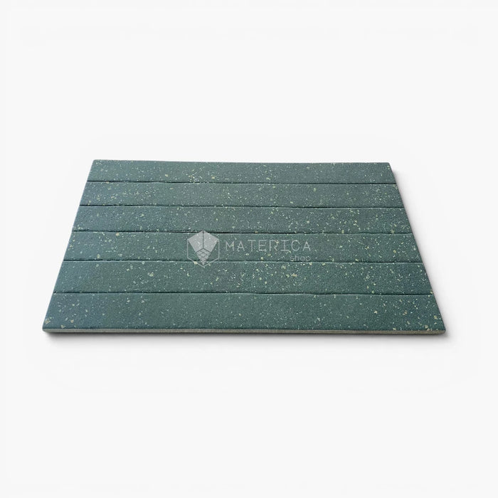 Foto piastrelle per pavimento e rivestimento interno in gres porcellanato effetto mattoncino e graniglia della collezione Mixture di Ceramica Rondine, formato 4.8x45 cm, colore Ocean
