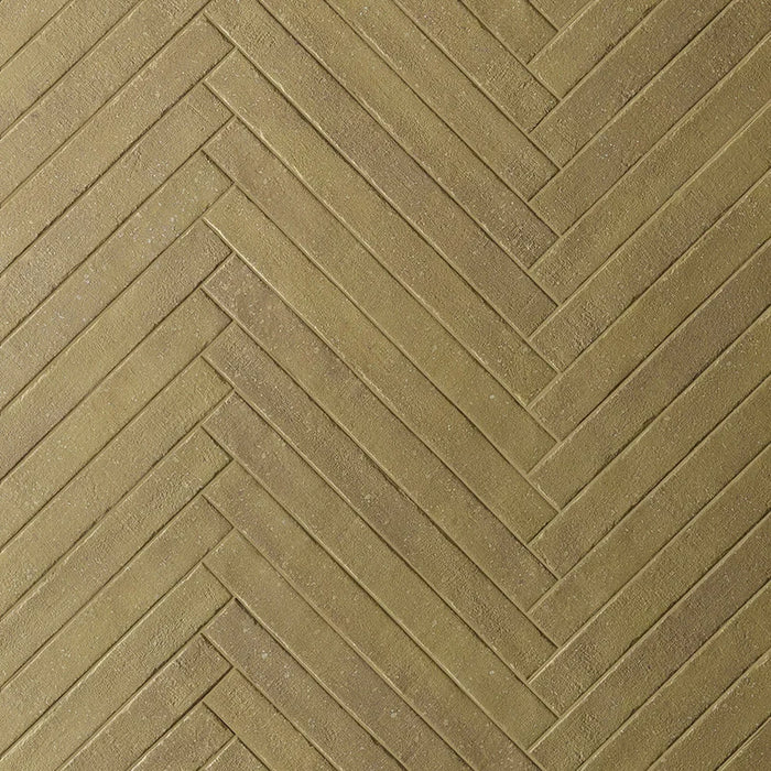 Posato a spina della piastrella per pavimento e rivestimento interno in gres porcellanato effetto mattoncino e graniglia della collezione Mixture di Ceramica Rondine, formato 4.8x45 cm, colore Ochre