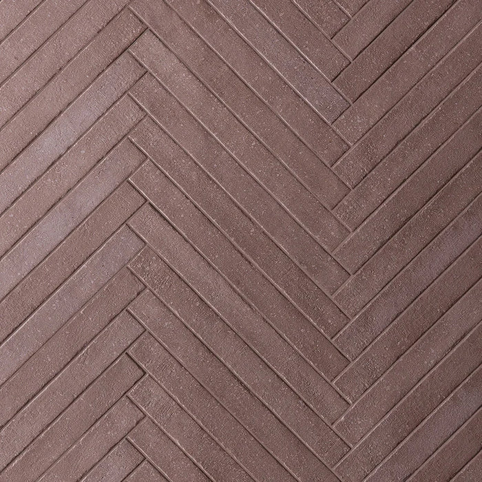 Posato a spina di pesce della piastrella per pavimento e rivestimento interno in gres porcellanato effetto mattoncino e graniglia della collezione Mixture di Ceramica Rondine, formato 4.8x45 cm, colore Red Wood